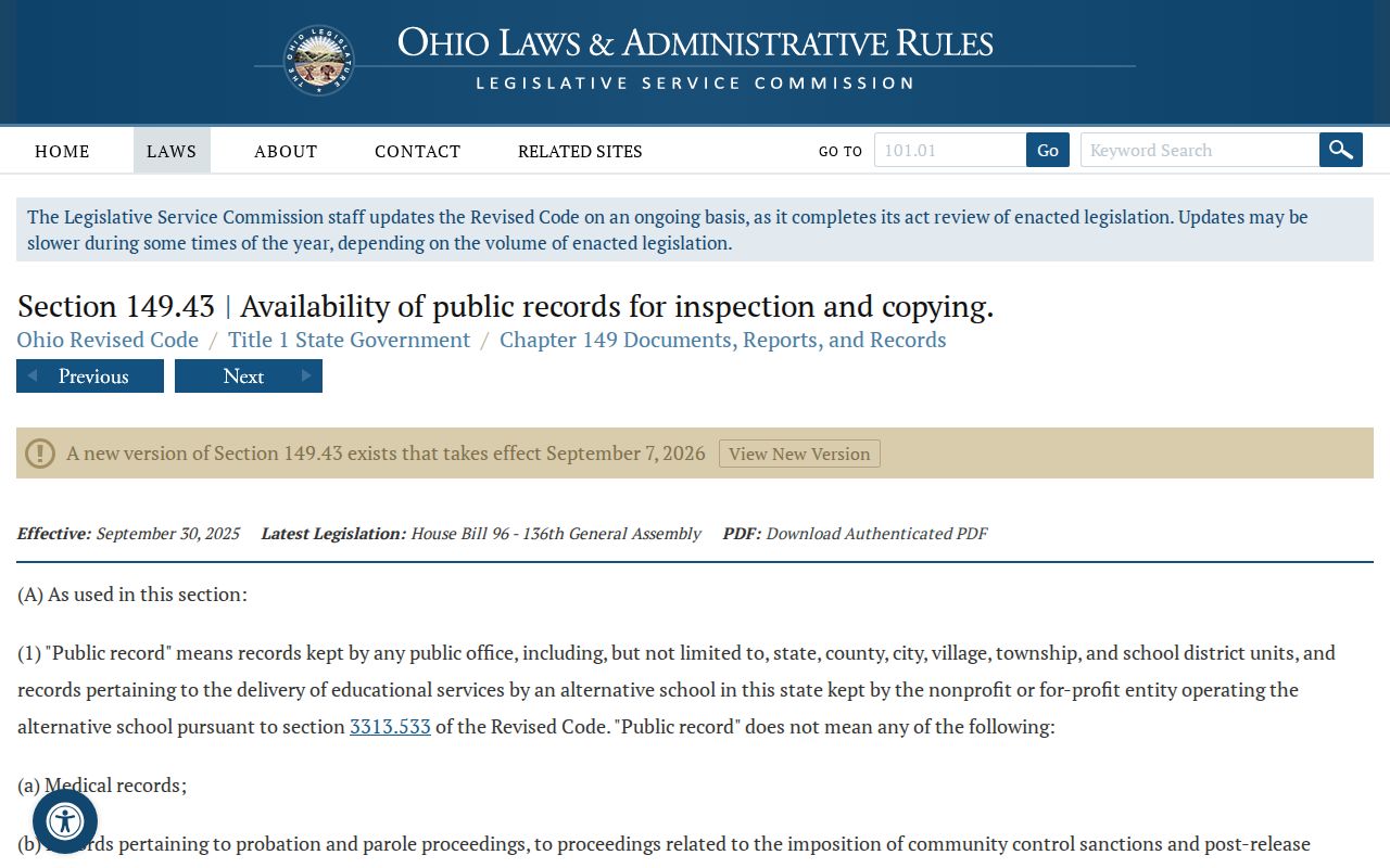 Riverside residents directory Ohio Public Records Act source