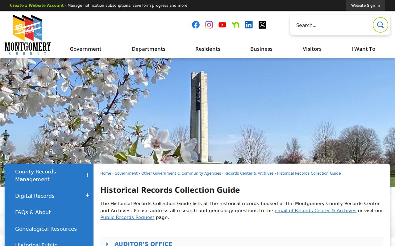 Montgomery County Historical Records Collection Guide for Riverside deed and tract research