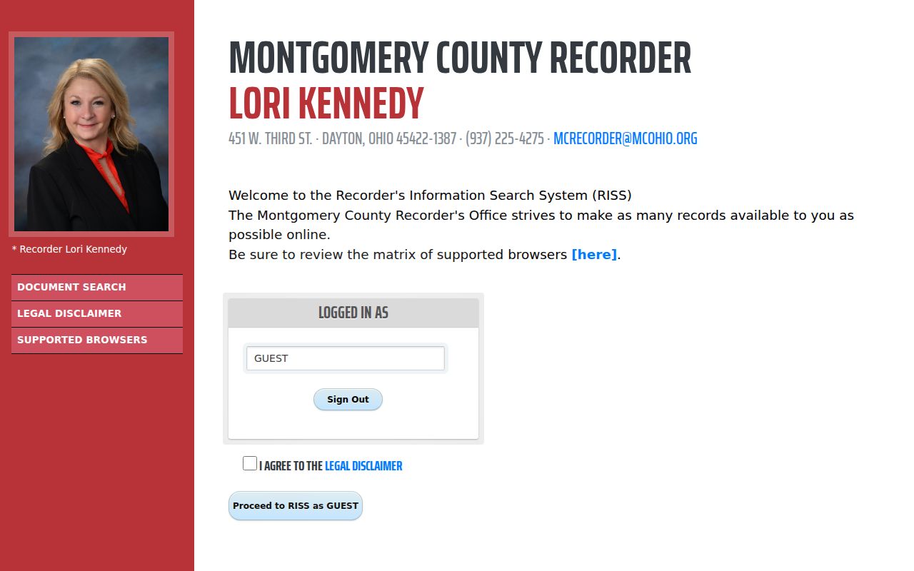 Montgomery County RISS Pre 1980 search for an earlier Riverside deed record
